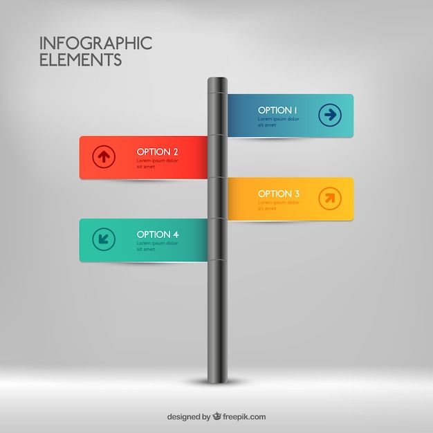 Free Vector Signpost Infographic 1601