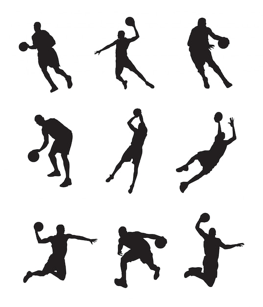 Download Silhouette of basketball player | Premium Vector