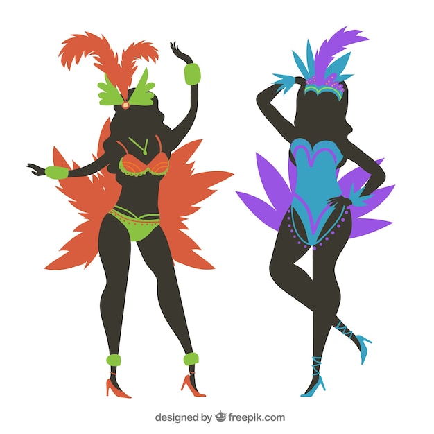 Silhouette brazilian carnival dancer
collection