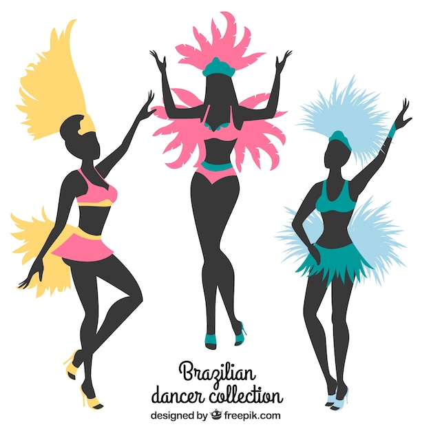 Silhouette brazilian carnival dancer\
collection