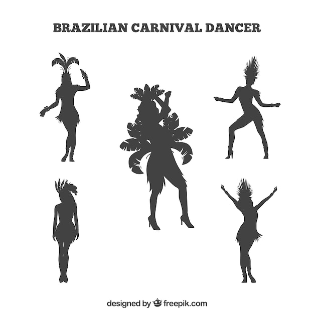 Silhouette brazilian carnival dancer\
collection
