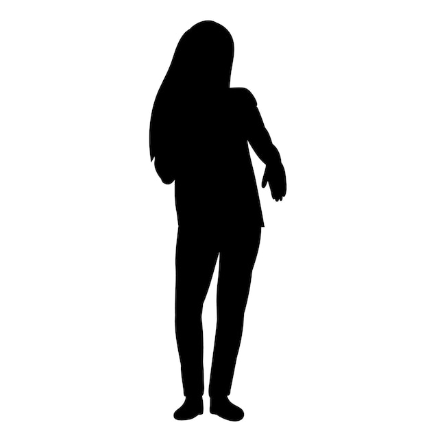 Premium Vector | Silhouette of a child on a white background, little girl