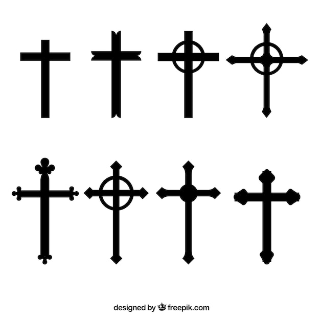 シルエットキリスト教の十字架 無料のベクター