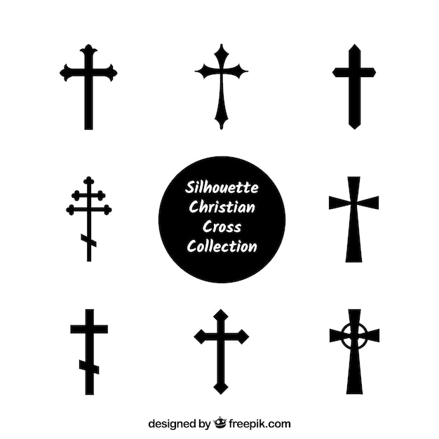 Silhouette christian cross collection