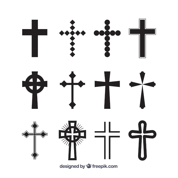 Download Free Vector | Silhouette christian cross collection