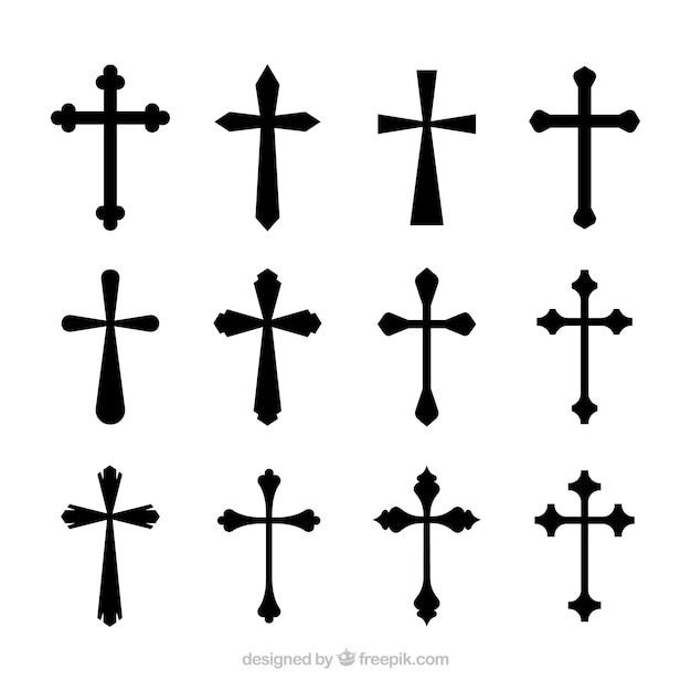 シルエットキリスト教の十字架 無料のベクター