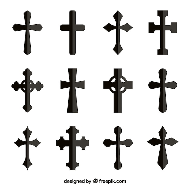 無料のベクター シルエットキリスト教の十字架