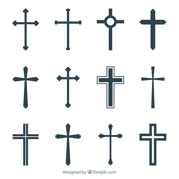 Silhouette christian cross collection