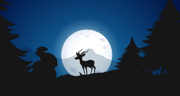 Download Free Download This Free Vector Silhouette Deer At Night Forest Use our free logo maker to create a logo and build your brand. Put your logo on business cards, promotional products, or your website for brand visibility.