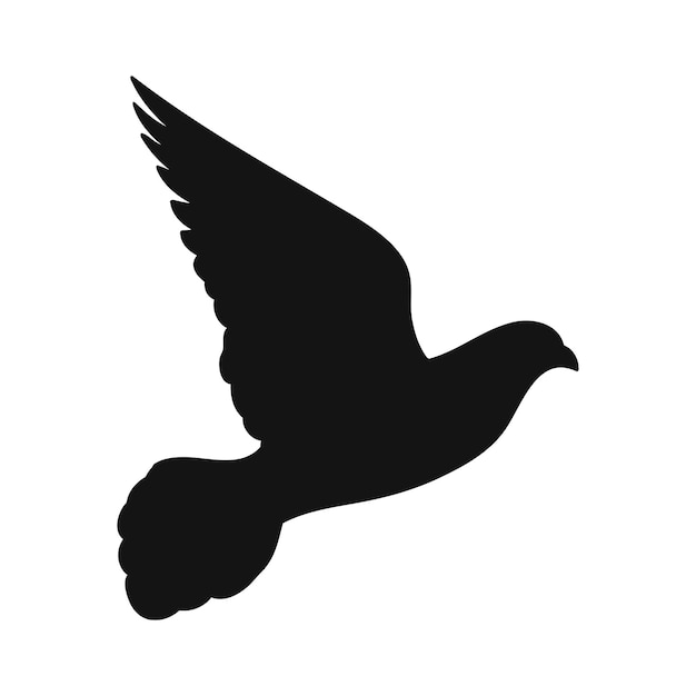 Premium Vector | Silhouette of a dove in flight, side view. vector ...