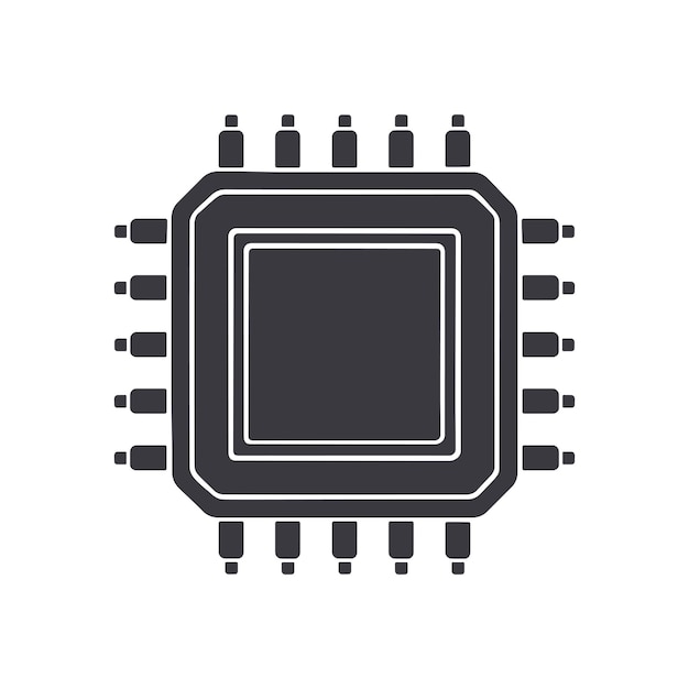 Premium Vector | Silhouette of electronic integrated circuit top view ...