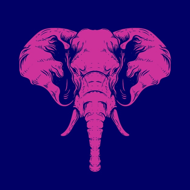 Premium Vector | Silhouette of elephant head artwork illustration