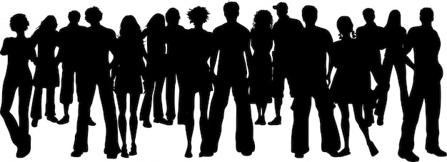 Free Vector | Silhouette of a huge crowd of people