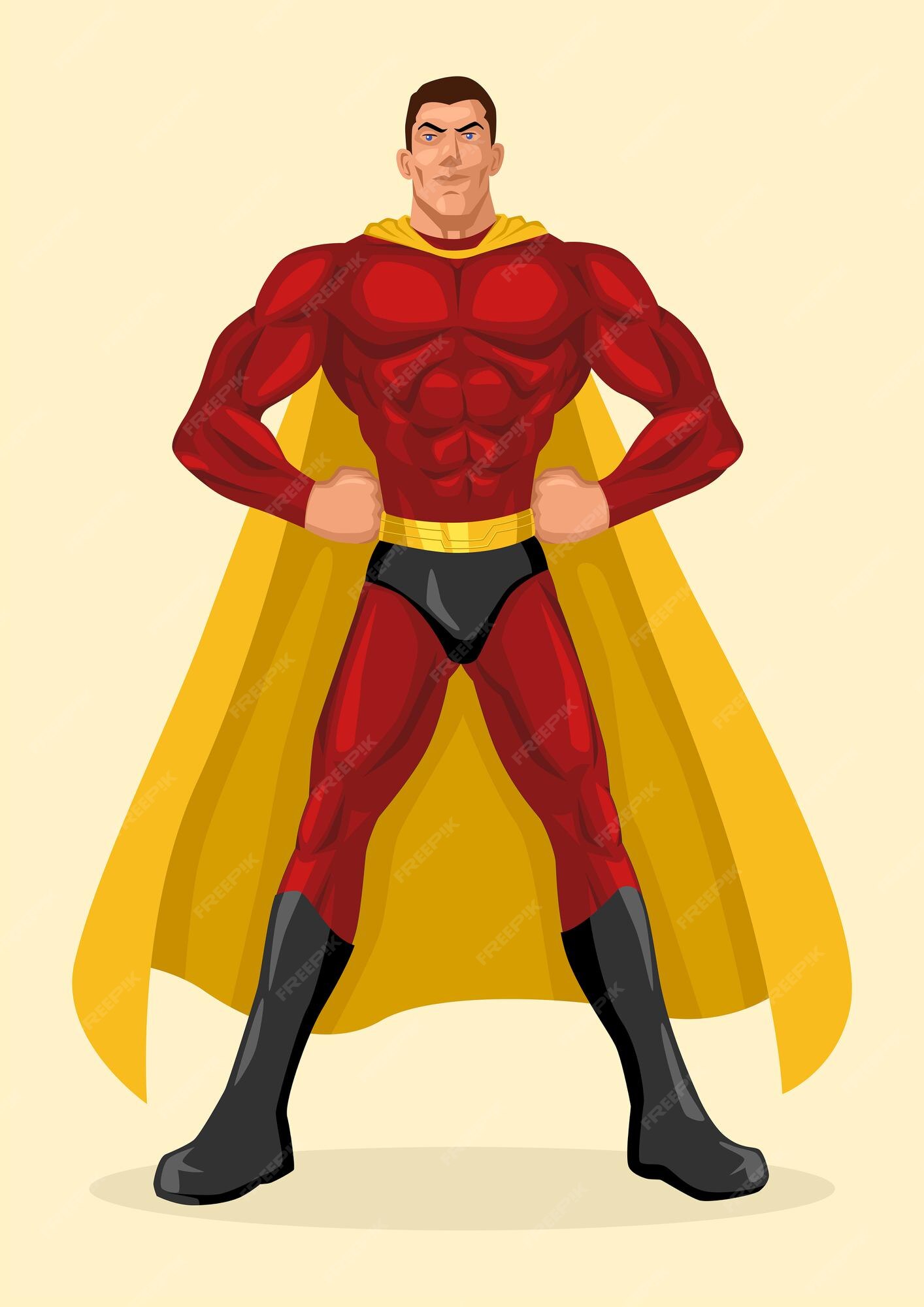 Premium Vector Silhouette Illustration Of A Superhero Posing With Hands On Hips 0232