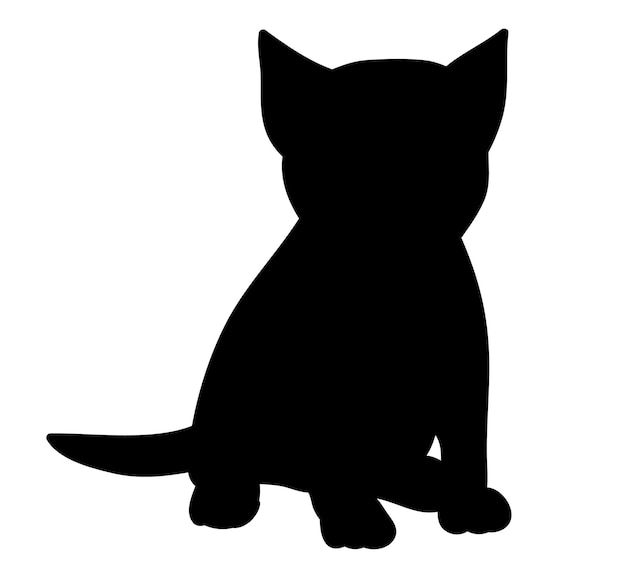 Premium Vector | Silhouette of kitten