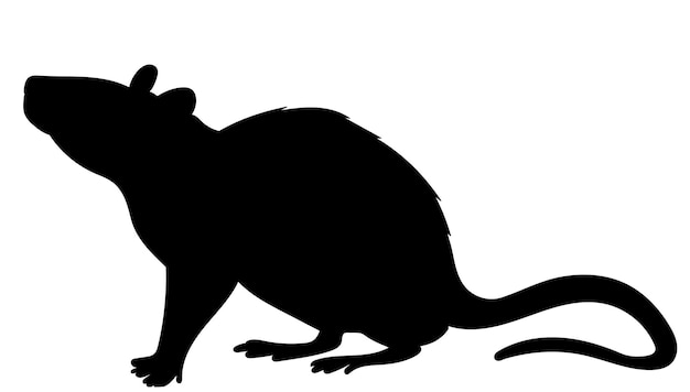 Premium Vector | Silhouette mouse, rat white background, isolated, vector