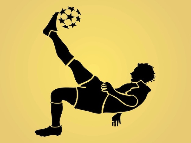 Silhouette of a soccer player