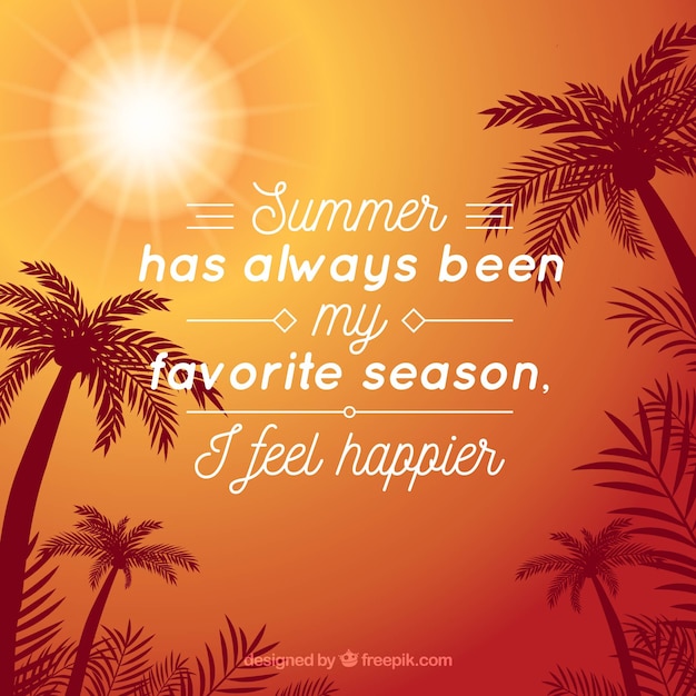 Free Vector Silhouette Palms Background With Quote