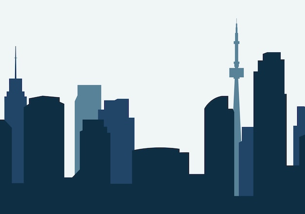 Silhouette skyline illustration | Free Vector