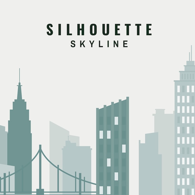 Silhouette skyline illustration | Free Vector