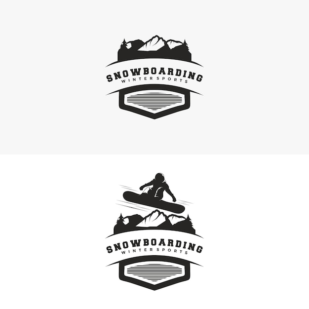 Premium Vector | Silhouette snowboarding logo vector illustration or ...