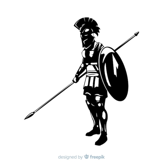 Download Silhouette of a spartan warrior Vector | Free Download