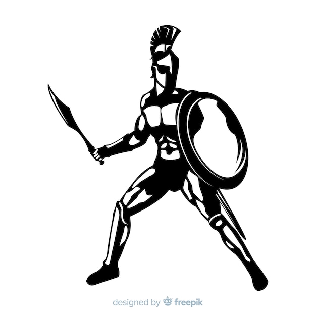 Premium Vector | Silhouette of a spartan warrior