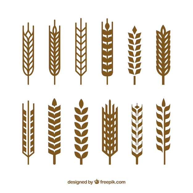 小麦のシルエットコレクション 無料のベクター