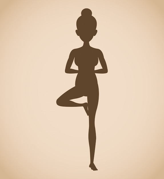 Download Silhouette woman pose yoga | Premium Vector
