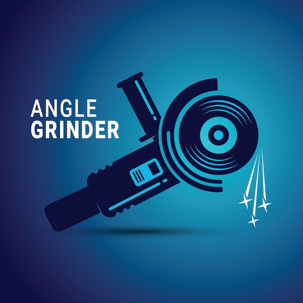 Premium Vector | Silhouette of a working angle grinder