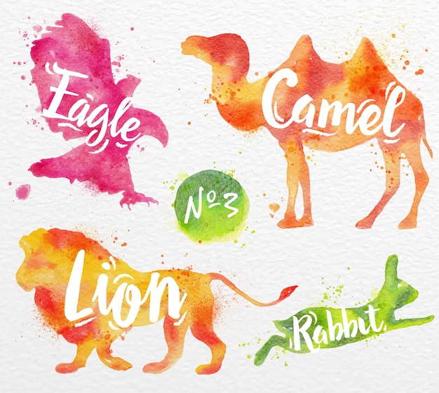 Premium Vector | Silhouettes of animal watercolor