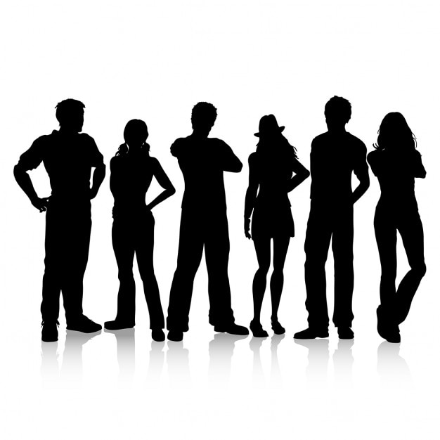 Download Silhouettes of casual dressed people | Free Vector