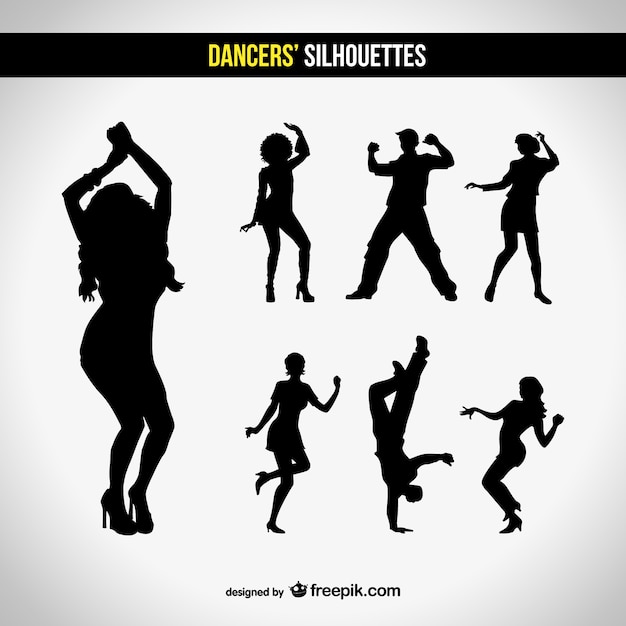 Silhouettes club dancing set