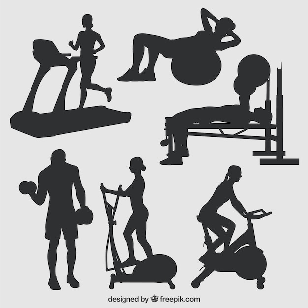 Download Silhouettes of gym Vector | Free Download