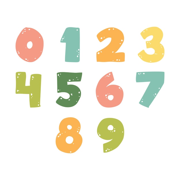 Premium Vector | Silhouettes of numbers cute numbers for kids