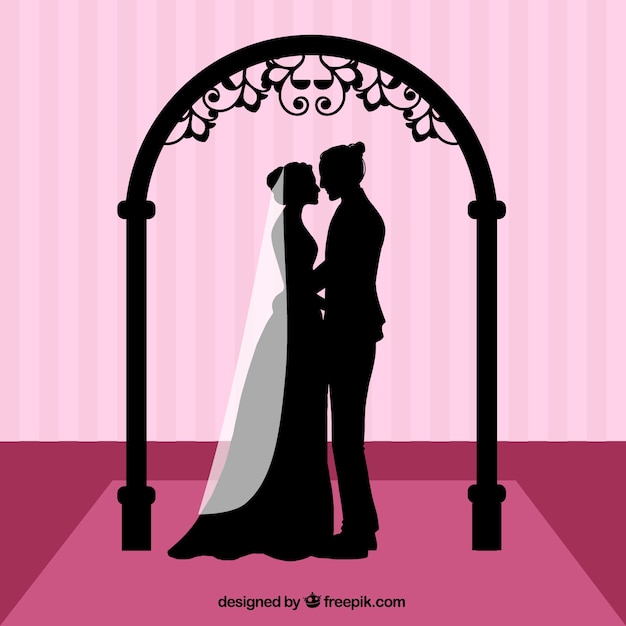 Download Silhouettes of a wedding Vector | Free Download