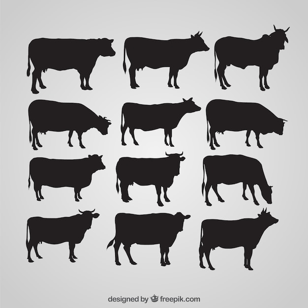 Download Silhouettes of cow Vector | Free Download