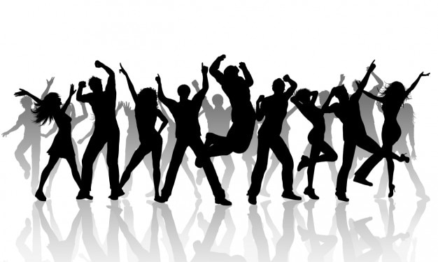 Download Free Vector | Silhouettes of people dancing