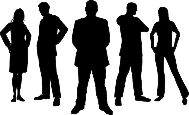 Download Silhouettes of young professional people Vector | Free ...