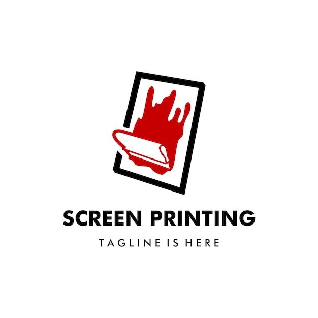 Premium Vector | Silk screen printing vector logo template