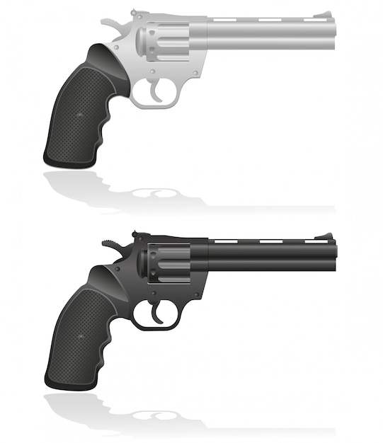 Silver and black revolvers vector illustration Premium Vector