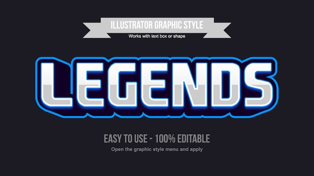 Download Free Silver Blue Modern Gaming Logo Editable Text Effect Premium Vector Use our free logo maker to create a logo and build your brand. Put your logo on business cards, promotional products, or your website for brand visibility.