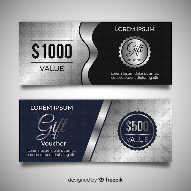 Silver gift voucher | Free Vector