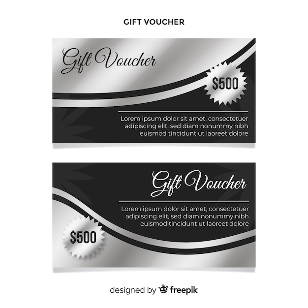 Free Vector | Silver gift voucher