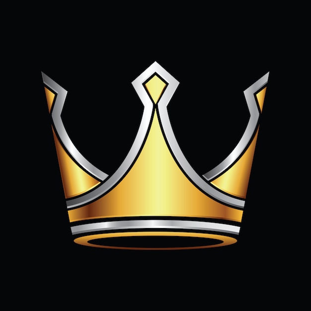 Download Silver and gold crown logo | Premium Vector