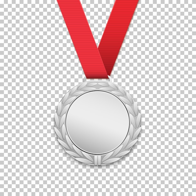 Download Premium Vector Silver Medal Template Realistic Icon