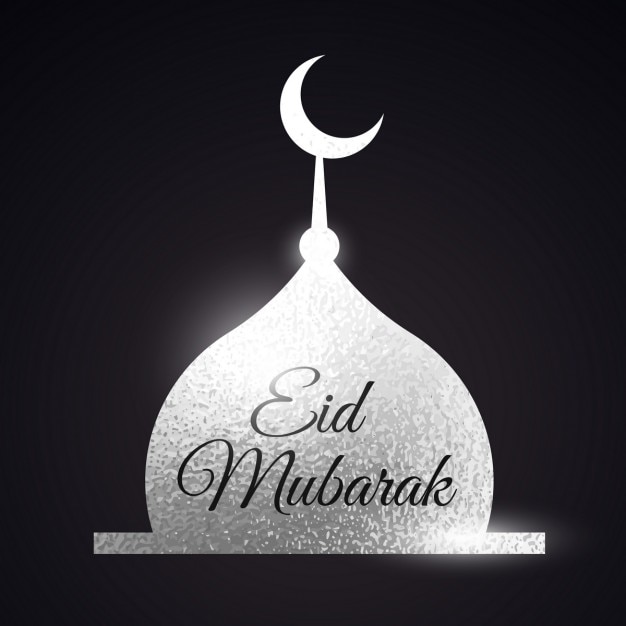 Silver mosque shape eid mubarak muslims\
festival