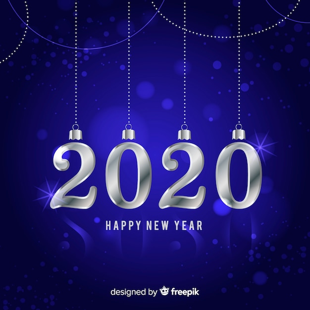 Free Vector | Silver new year 2020