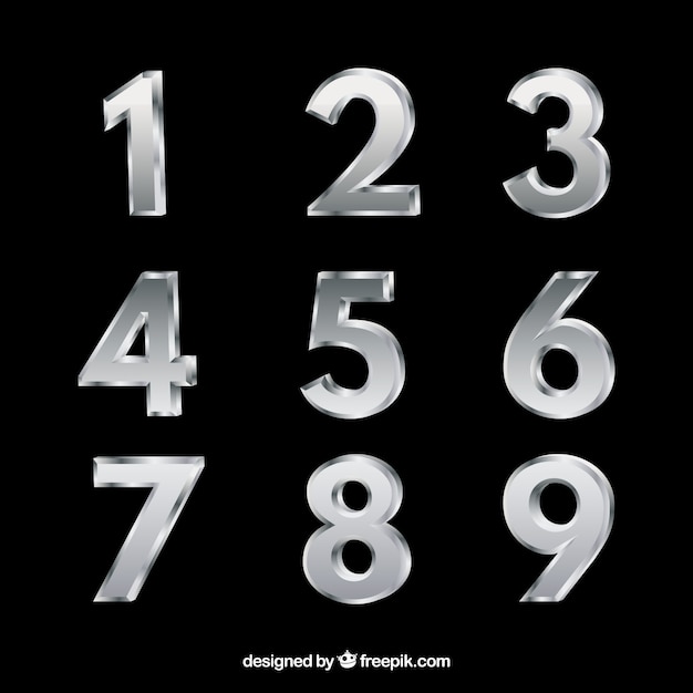 Free Vector | Silver number collection