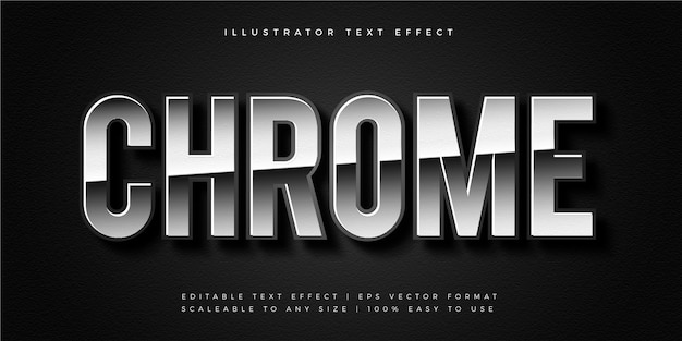 Premium Vector Silver Shiny Chrome Text Style Font Effect